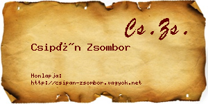Csipán Zsombor névjegykártya